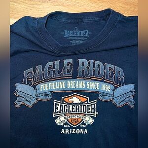 Vintage Eagle Riders T-Shirt Emblem, Black, Short Sleeve, Size XXL